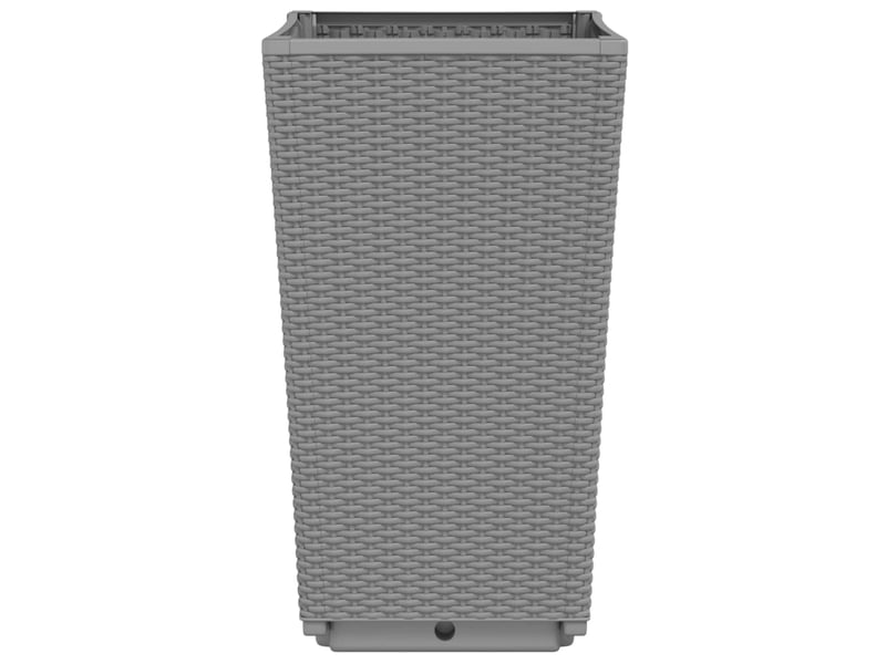  Jardinière - bac à fleurss 2 pcs gris clair 32,5x32,5x57 cm polypropylène  - Conforama E