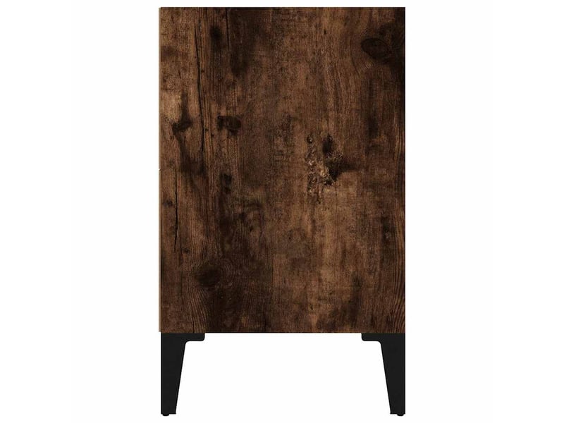  Table de chevet - cabinet de chevet - table de nuit avec pieds en métal chêne fumé 40x30x50 cm  - Conforama C