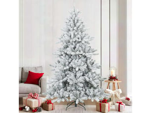 Sapin de noël - arbre de noël artificiel à branches pliantes, duveteux de neige