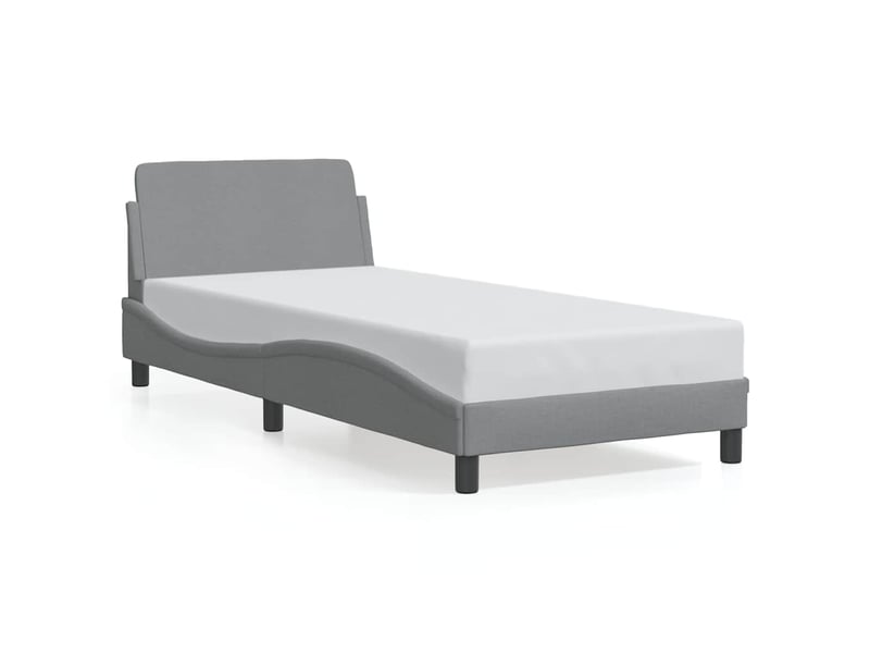 Lit simple- lit adulte - cadre de lit dover gris clair 80x200 cm tissu - Conforama A