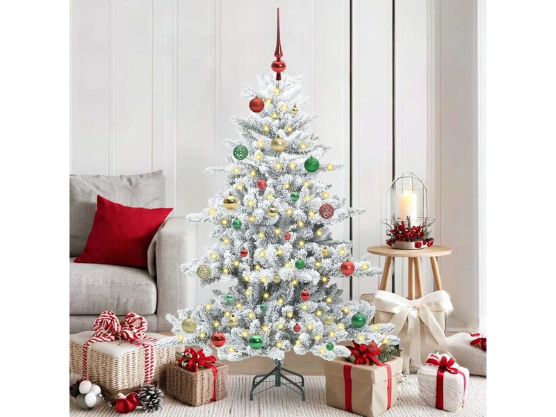  Sapin de noël - arbre de noël artificiel à branches articulées blanc 150 cm  - Conforama B