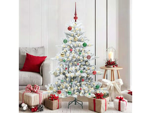 Sapin de noël - arbre de noël artificiel à branches articulées blanc 150 cm