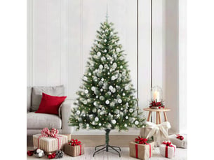 Sapin de noël - arbre de noël artificiel avec neige artificielle 300 led