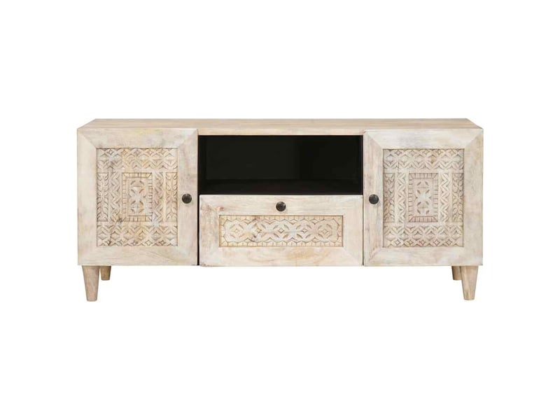  Meuble tv - unites tv avec tiroir blanc 105 x 33 x 46 cm bois d'ingénierie  - Conforama C