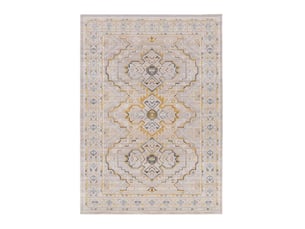 Tapis rectangulaire atticgo berta 5211, beige et moutarde, style vintage