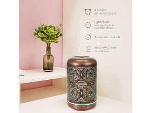 Diffuseur d'huiles essentielles – 7 couleurs changeantes, arrêt automatique