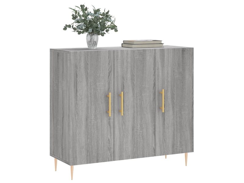  Buffet - bahut - meuble de rangement sonoma gris 90x34x80 cm bois d'ingénierie  - Conforama C