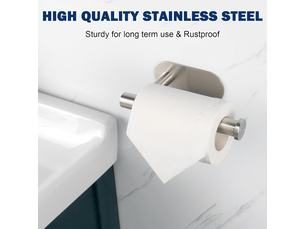 Lot de 1 rouleau de papier toilette argenté, rouleau de papier toilette mural et rouleau en acrylique inoxydable auto-adhésif