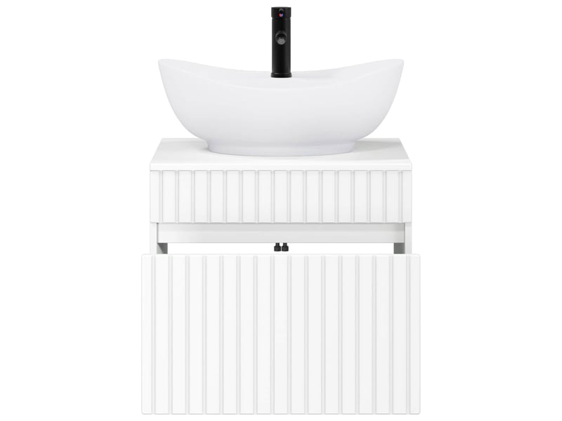 Ensemble de mobilier de salle de bain blanc bois d'ingénierie cf64578 - Conforama C