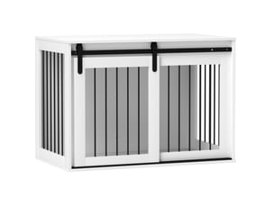 Meuble à porte coulissante 98x58x61 cm avec ventilation bois blanc