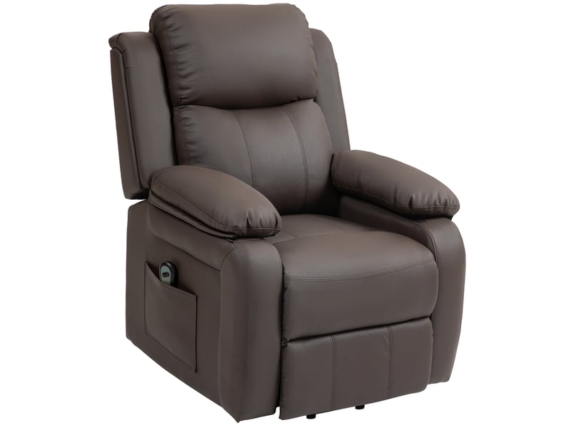  Fauteuil de relaxation, fauteuil releveur électrique, pu, 90x76x105cm, marron  - Conforama A