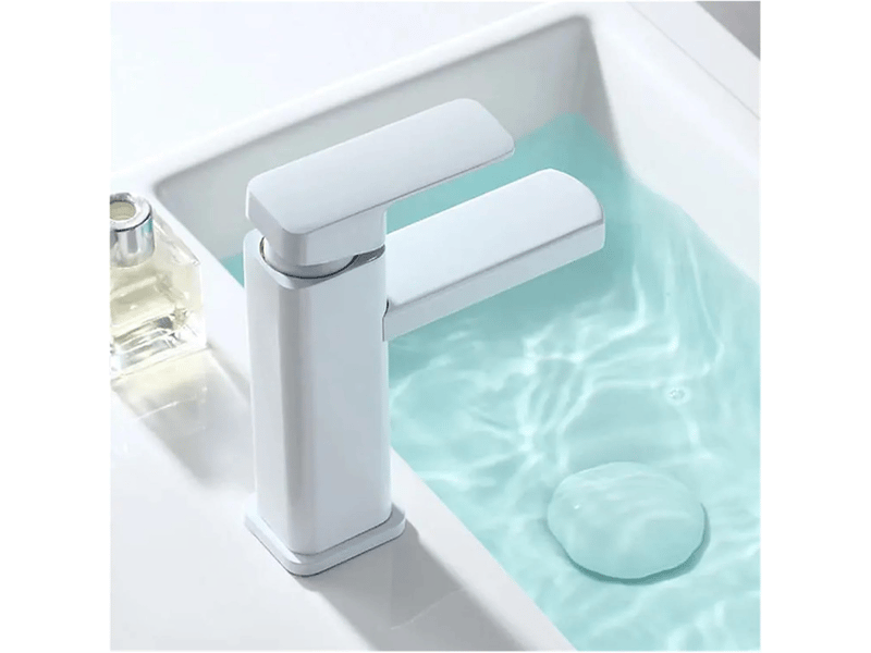  Robinet de salle de bain, mitigeur de lavabo, eau chaude et froide, adapté aux toilettes, salle de bain(blanc)  - Conforama C