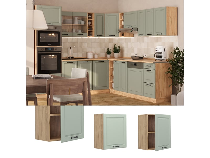 Vicco elément haut de cuisine, mint campagnechêne doré, 50cm - Conforama D