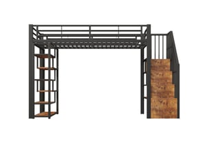 Lit mezzanine 90x200 cm <strong></strong>  <strong></strong> coloris noir