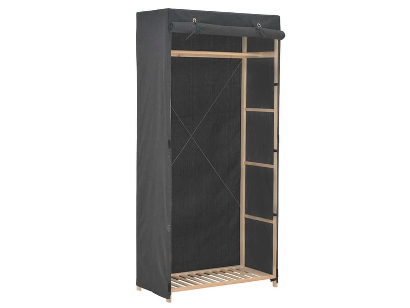  Garde-robe chambre, armoire de rangement gris 79x40x170 cm tissu  - Conforama B
