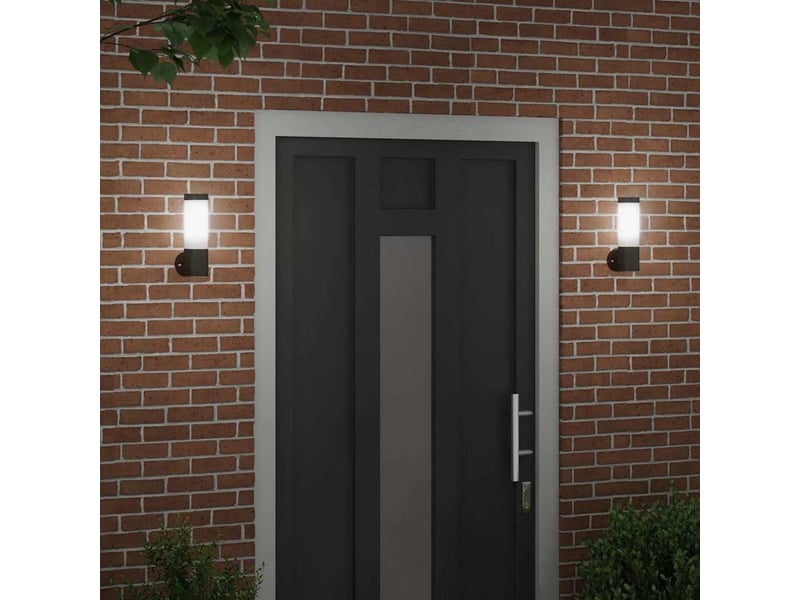  2 pièces applique murale extérieure noir 12x8,5x27 cm  - Conforama C