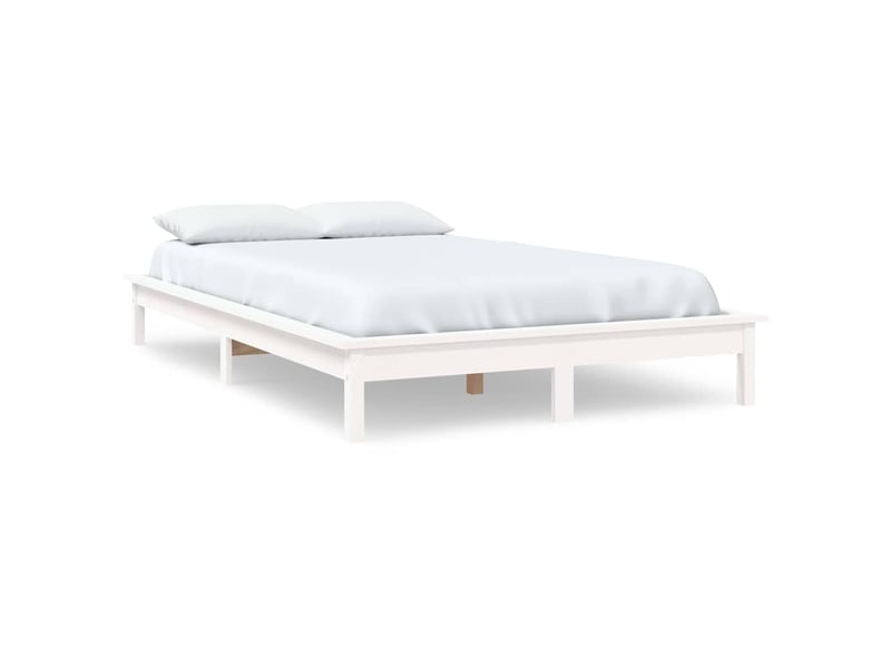 Lit double- lit adulte -  cadre de lit sans matelas blanc 120x200 cm bois massif  - Conforama A