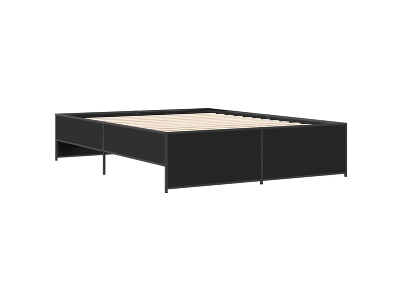  Lit double- lit adulte -  cadre de lit sans matelas noir 160x200 cm  - Conforama B
