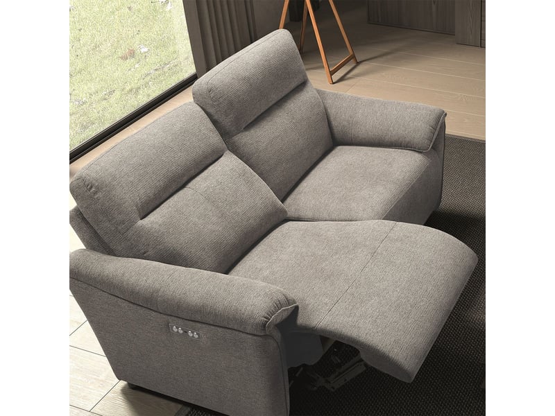  Canapé 3 places électrique relax zéro gravity tissu gris chiné - balco BALCO - Conforama D