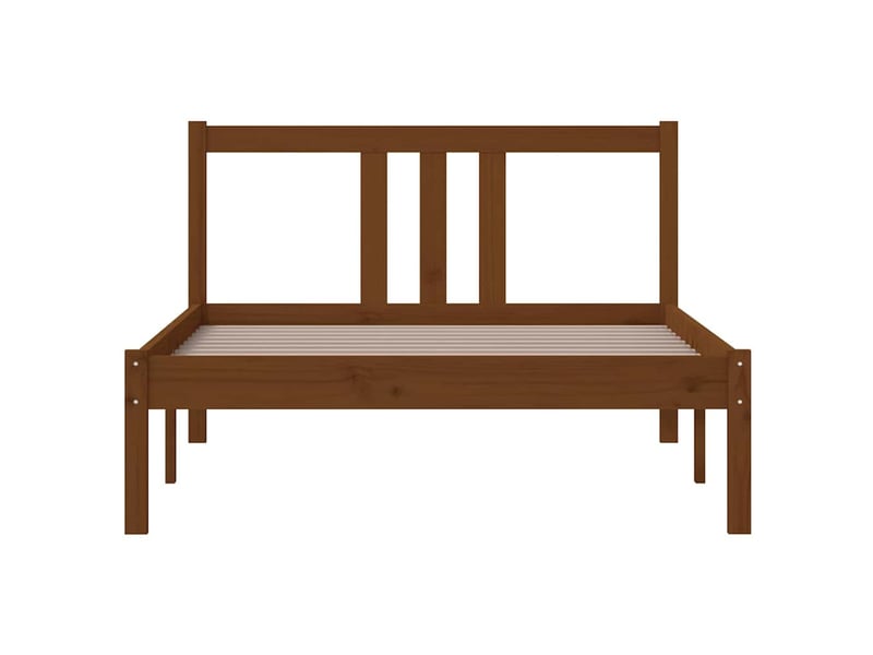 Lit simple- lit adulte -  cadre de lit sans matelas marron miel bois massif 100x200 cm  - Conforama C