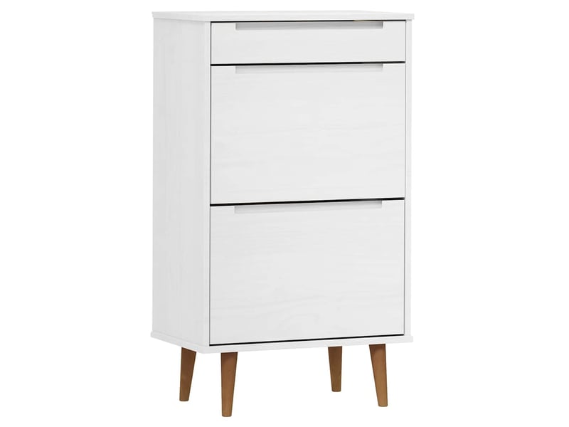  Meuble à chaussure, armoire à chaussures molde blanc 59,5x35x103 cm bois de pin  - Conforama A