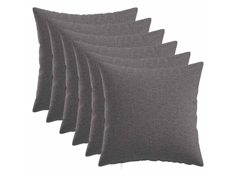  Lot de 6 housses de coussin heerlen gris clair 50 x 50 cm tissu cf49630  - Conforama B