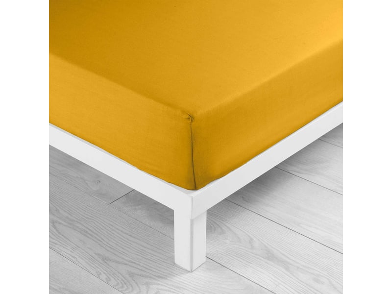  Parure de lit 240 x 220 cm 100% coton 57 fils paloma + drap housse 140 x 190 cm curry  - Conforama E