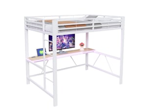 Lit mezzanine 140x200 cm HAVRYA coloris blanc