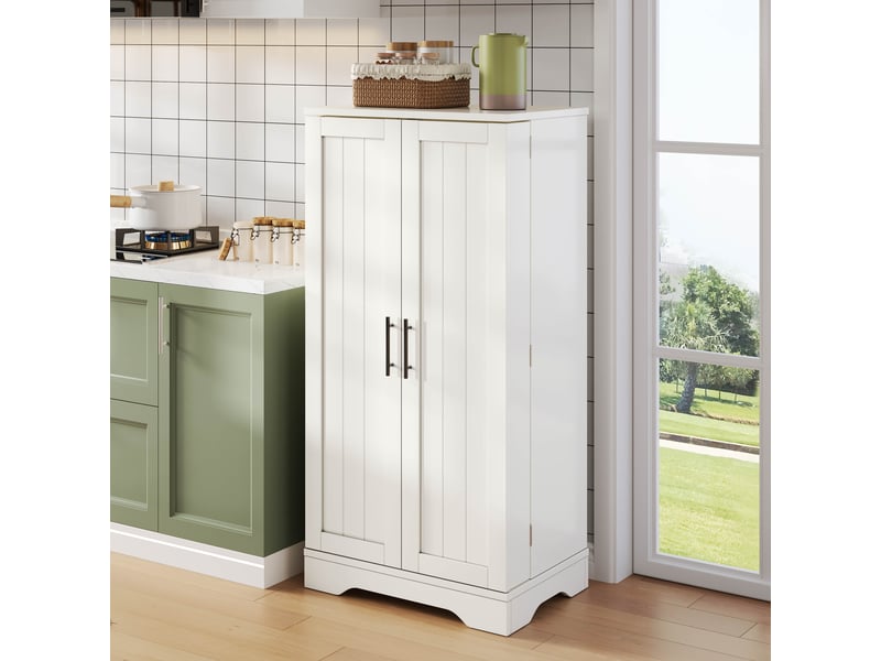 Meuble de cuisine avec éclairage led à détection muvano, blanc, 2 portes, 60 × 40 × 120 cm - Conforama C