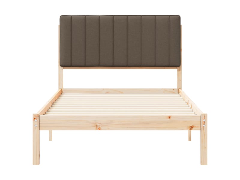  Lit simple- lit adulte -  cadre de lit avec tête de lit rembourrée taupe 100 x 200 cm  - Conforama D