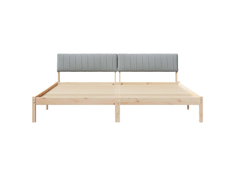  Lit double- lit adulte -  cadre de lit avec tête de lit marron et gris clair 200 x 200 cm  - Conforama D