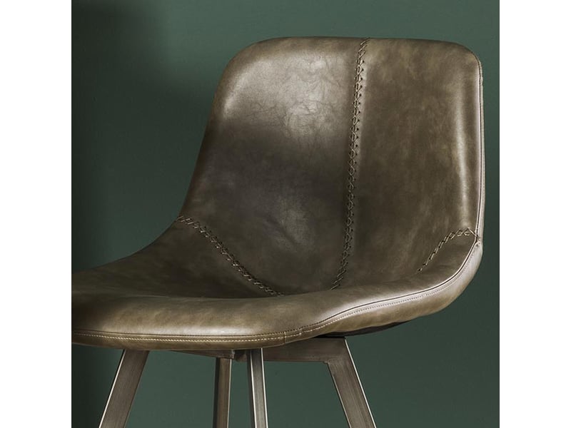  Lot de 4 chaises de bar 47x51x94 cm en pu taupe  - Conforama C