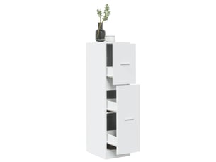 Meuble de rangement, armoire d'apothicaire blanc 30x41x118 cm bois d'ingénierie