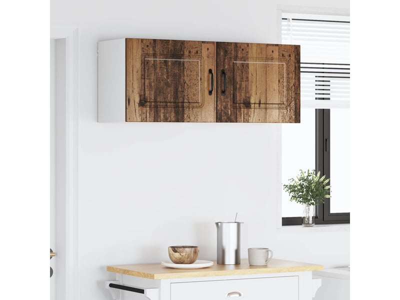  Meuble mural de cuisine | armoire de cuisine 2 pcs bois ancien shl3105  - Conforama D