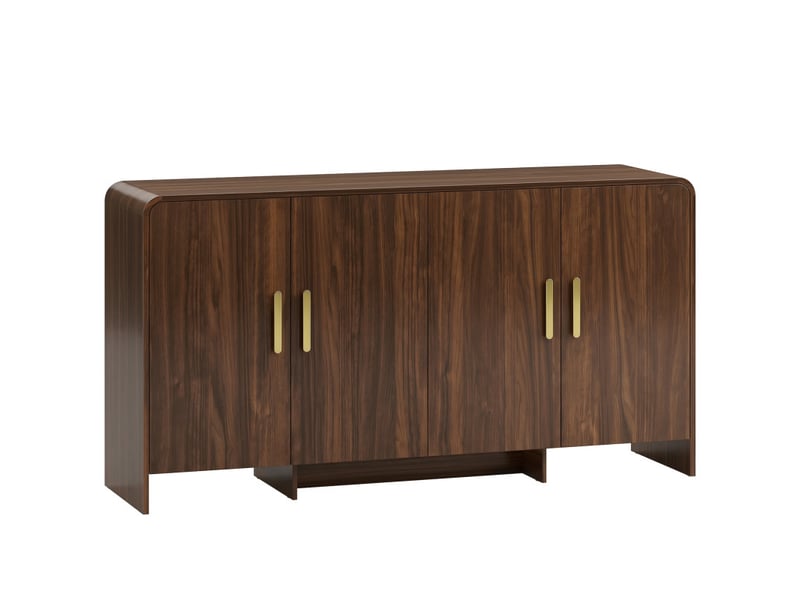  Buffet fischbach design élégant noyer &amp; métal doré meuble tv rangement 152 cm  - Conforama A