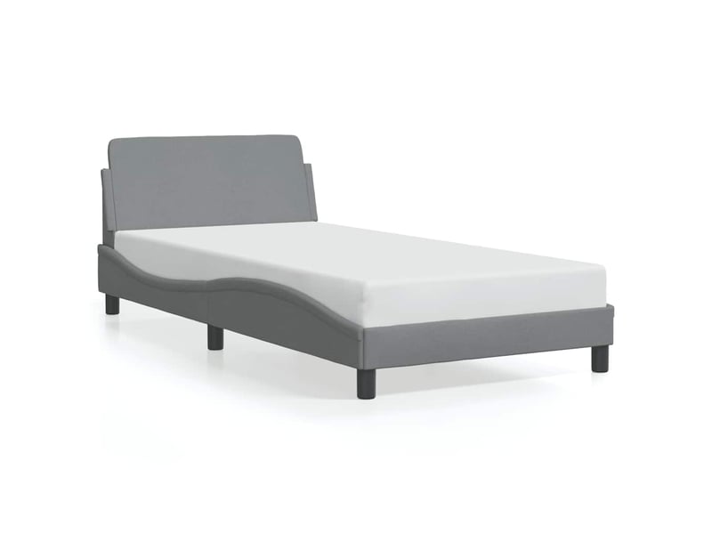  Lit simple- lit adulte -  cadre de lit dover gris clair 100x200 cm tissu  - Conforama A