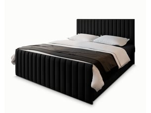 Lit avec rangement 160x200 cm MASSENO coloris noir