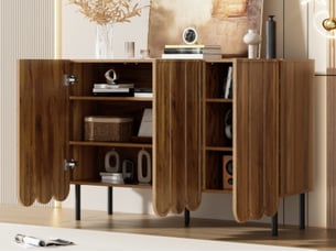 Buffet 3 porte(s) 0 tiroir(s) <strong>BGSRYAO</strong> <strong></strong> - 120 cm coloris marron
