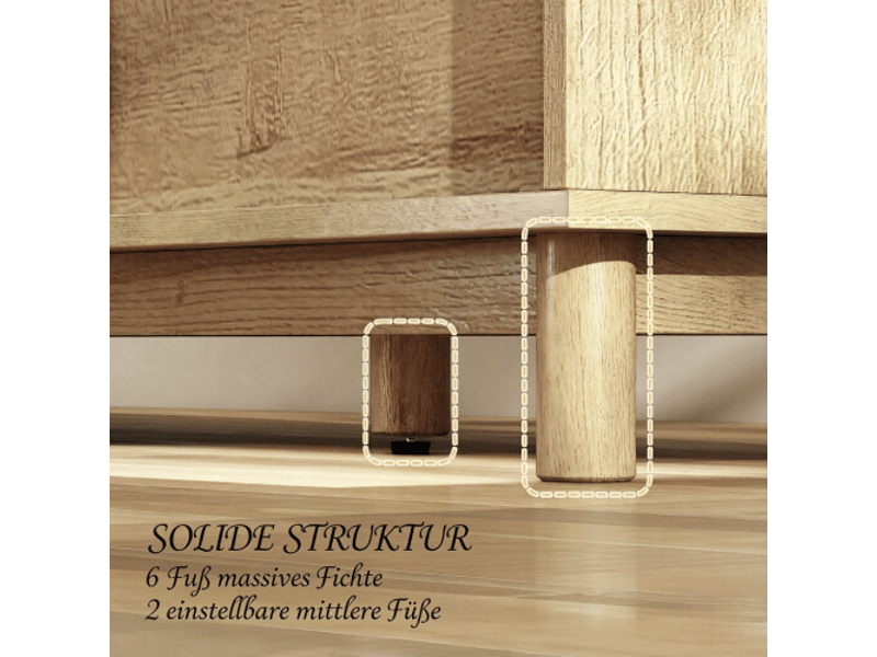  Meuble tv moderne avec compartiments ouverts et portes doubles – grand espace de rangement  - Conforama D