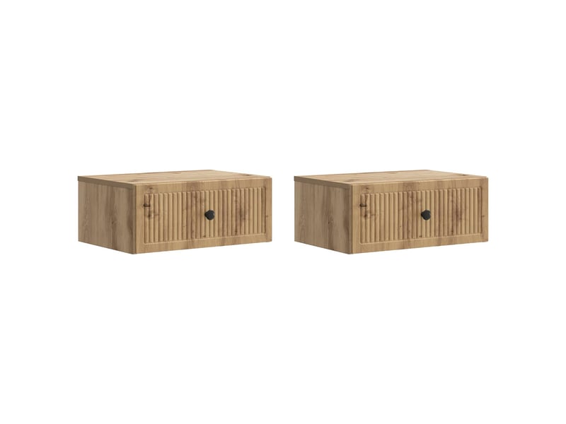 Table de chevet - cabinet de chevet - table de nuit 2 pièces chêne artisanal 49 x 34,5 x 20 cm - Conforama A