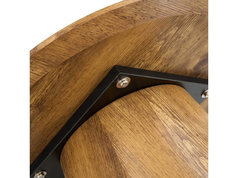  Table d’appoint ronde ø50 cm mdf bois naturel hauteur 48 cm table basse salon  - Conforama E