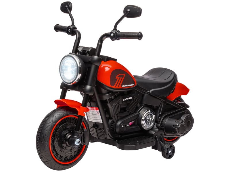  Moto électrique pour enfants de 18 à 36 mois avec roues et phare, 76 x 42 x 57 cm, rouge et noir  - Conforama B