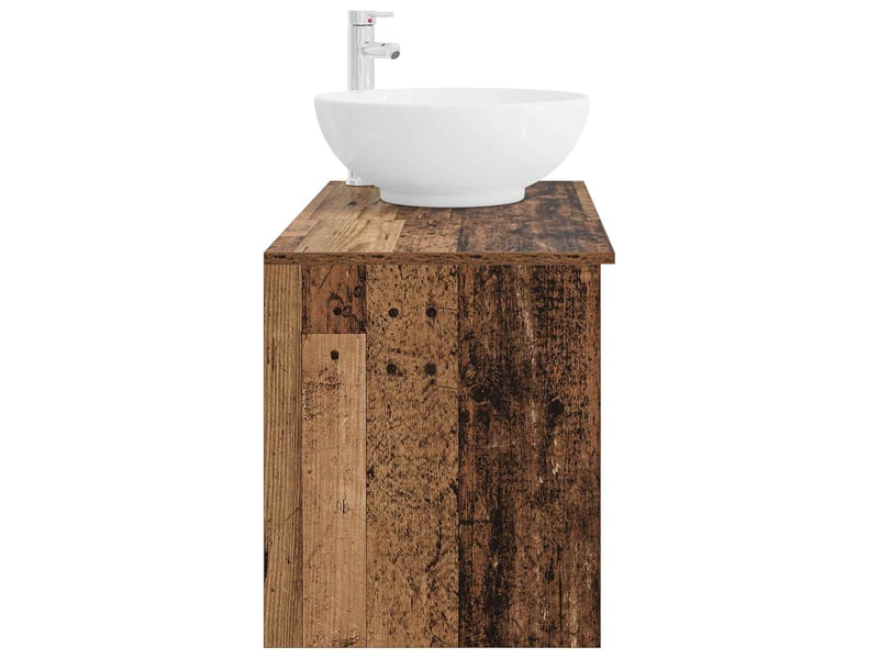 Ensemble de mobilier de salle de bain 2 pcs bois ancien shl8740 - Conforama E