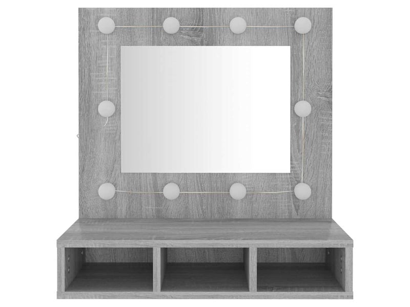  Armoire à miroir avec led sonoma gris 60x31.5x62 cm  - Conforama E