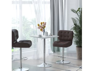 Table de bistrot 60x60 cm hauteur réglable mdf blanc