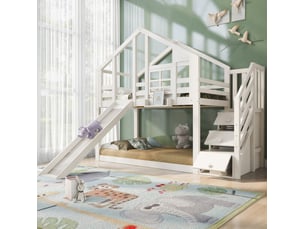 Lit superposé 90x200 cm <strong>MODENVIE</strong>  <strong></strong> coloris blanc