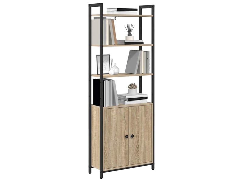 Bibliothèque 6 niveaux, armoire à livres 60 x 24 x 161 cm bois d'ingénierie shl3513 - Conforama C