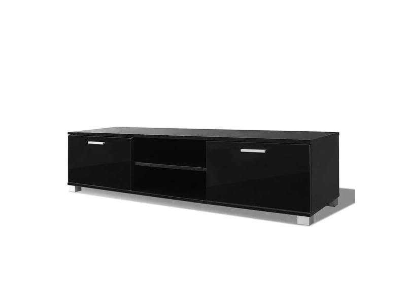  Meuble tv - banc tv - meuble de rangement noir brillant 140x40,5x35 cm  - Conforama A
