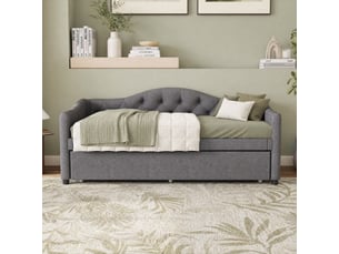 Lit gigogne 90x200 cm <strong>HAVRYA</strong>  <strong></strong> coloris gris