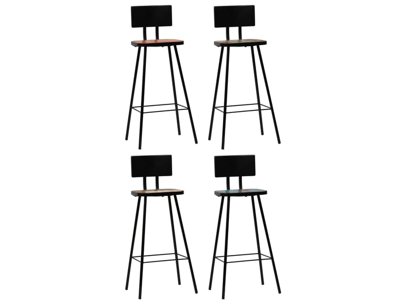  Lot de 4 tabouret de bar, chaise de bar bois massif de récupération shl65218  - Conforama B